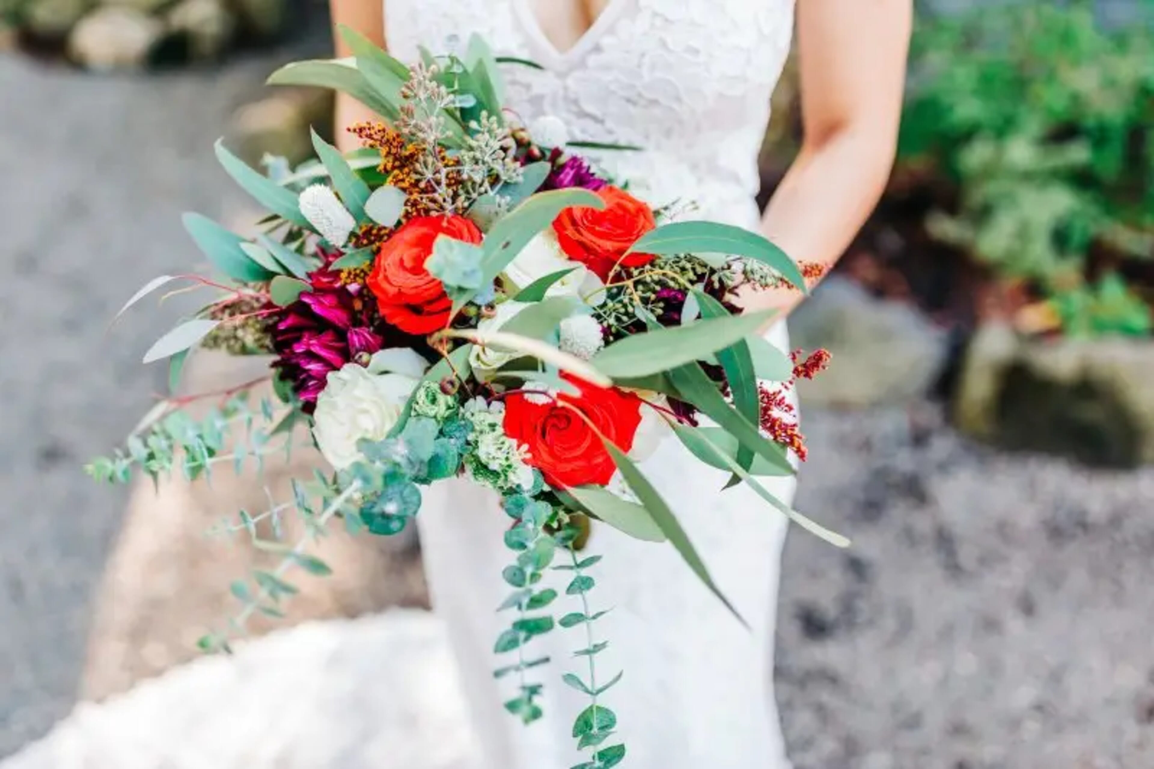 Emily & Romair wedding flowers by Frangipani Florist, photo 1 of 12