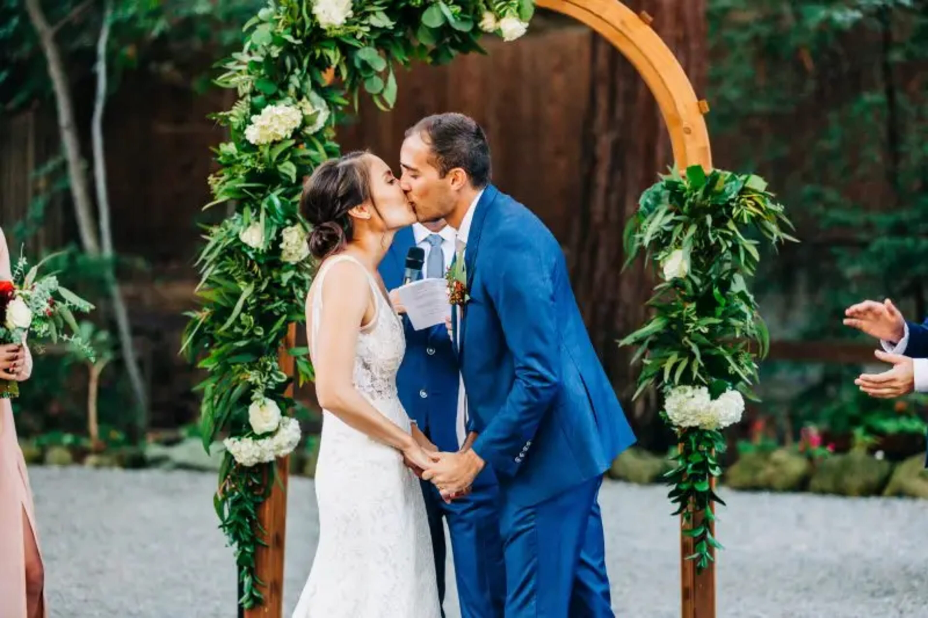 Emily & Romair wedding flowers by Frangipani Florist, photo 5 of 12