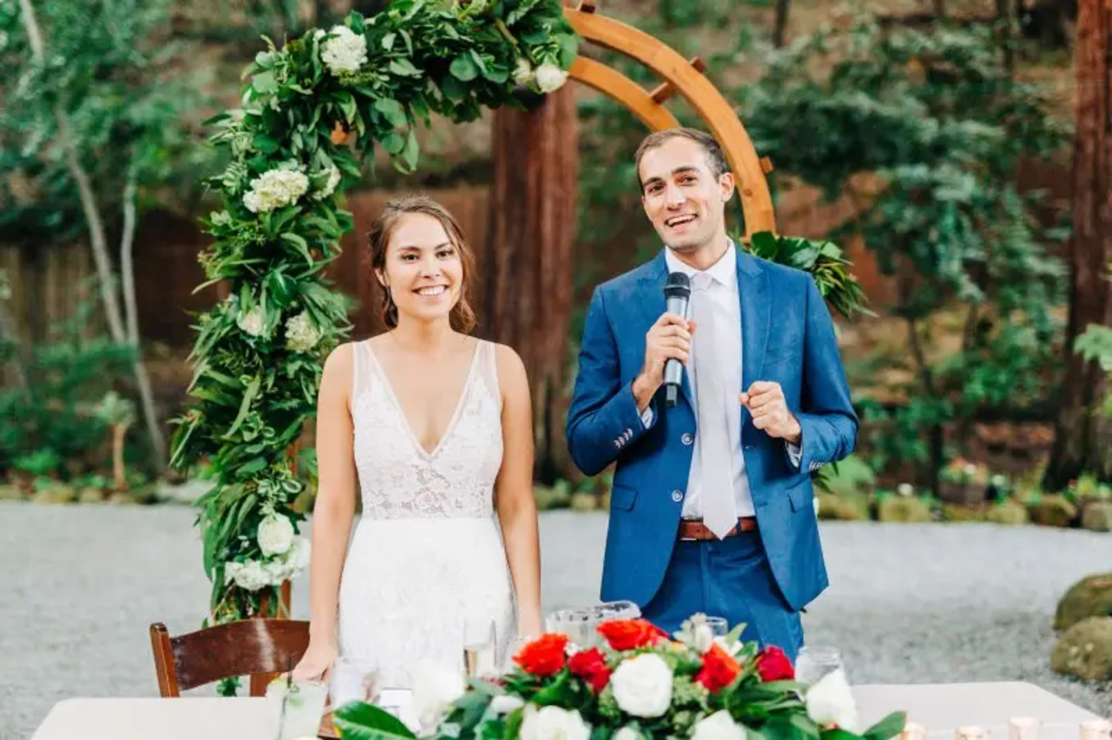 Emily & Romair wedding flowers by Frangipani Florist, photo 7 of 12