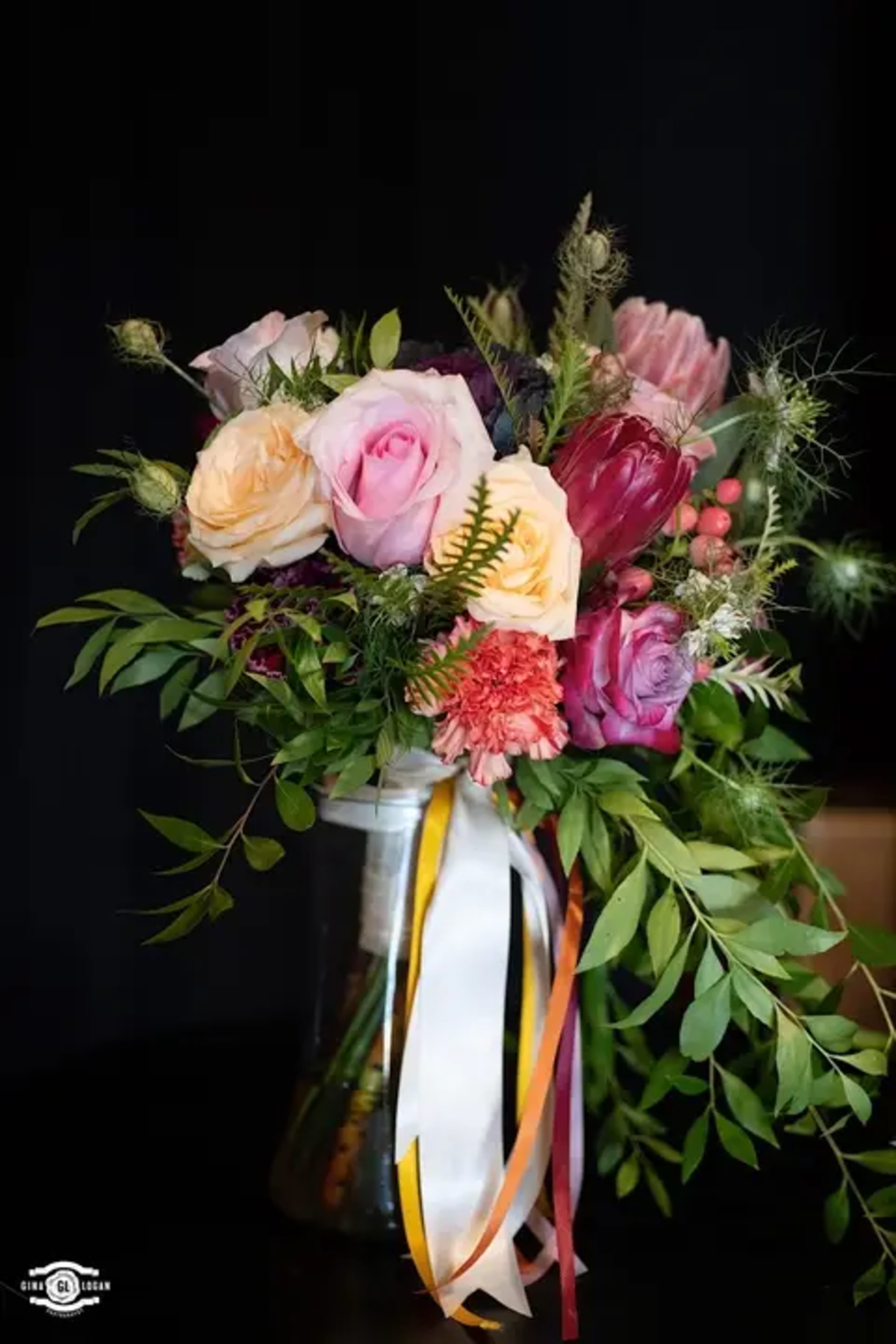 Eric & Kelsey wedding flowers by Frangipani Florist, photo 1 of 19