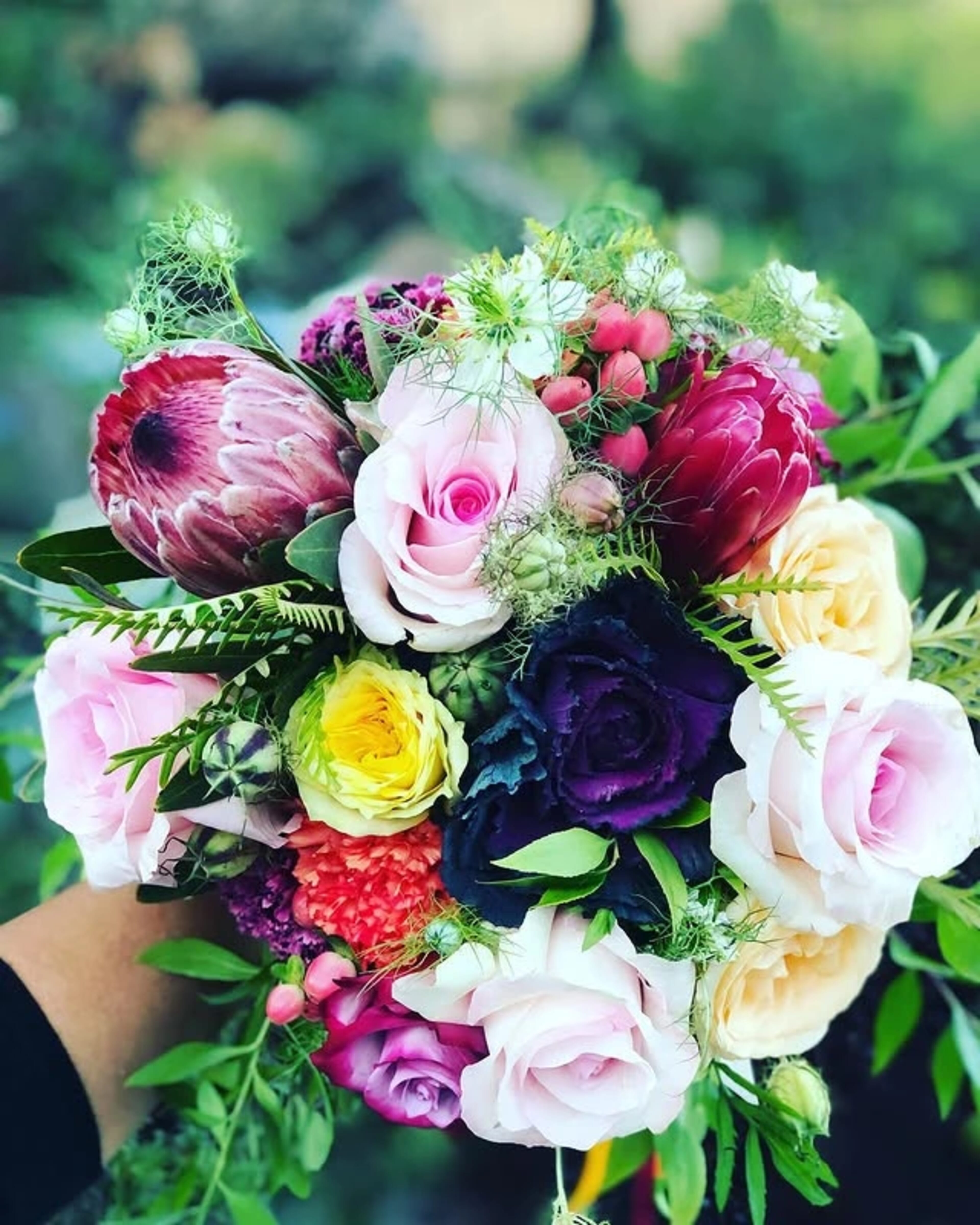Kelsey's Bouquet — floral design by Mara Frangipani of Frangipani Florist in Marin County, CA